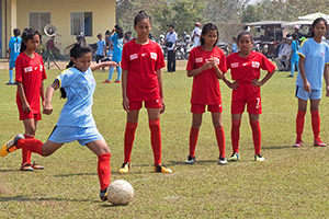 JPA Image Gallery - Students participate in a female soccer match - Jay Pritzker Academy, Siem Reap, Cambodia