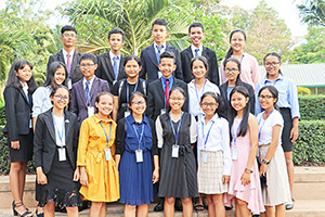 JPA Image Gallery - Group shot of high school student Model UN delegates  - Jay Pritzker Academy, Siem Reap, Cambodia