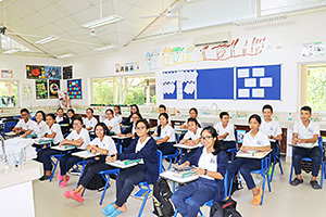 JPA Image Gallery - High school students sitting at desks in class ready for lesson - Jay Pritzker Academy, Siem Reap, Cambodia