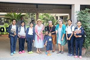 JPA Image Gallery - A group of teachers dressed up for Roald Dahl day with students - Jay Pritzker Academy, Siem Reap, Cambodia