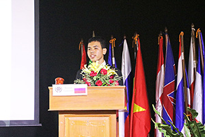 JPA Image Gallery - High school student speaking at Model UN - Jay Pritzker Academy, Siem Reap, Cambodia