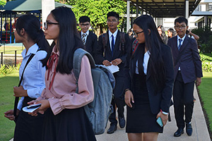 JPA Image Gallery - High school students make their way to the model UN - Jay Pritzker Academy, Siem Reap, Cambodia