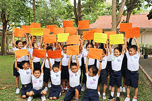 JPA Image Gallery - Primary Honor Roll students holding their certificates  - Jay Pritzker Academy, Siem Reap, Cambodia