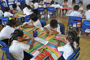 JPA Image Gallery - Primary students consider all they have learned over the first 100 days of school for the year - Jay Pritzker Academy, Siem Reap, Cambodia
