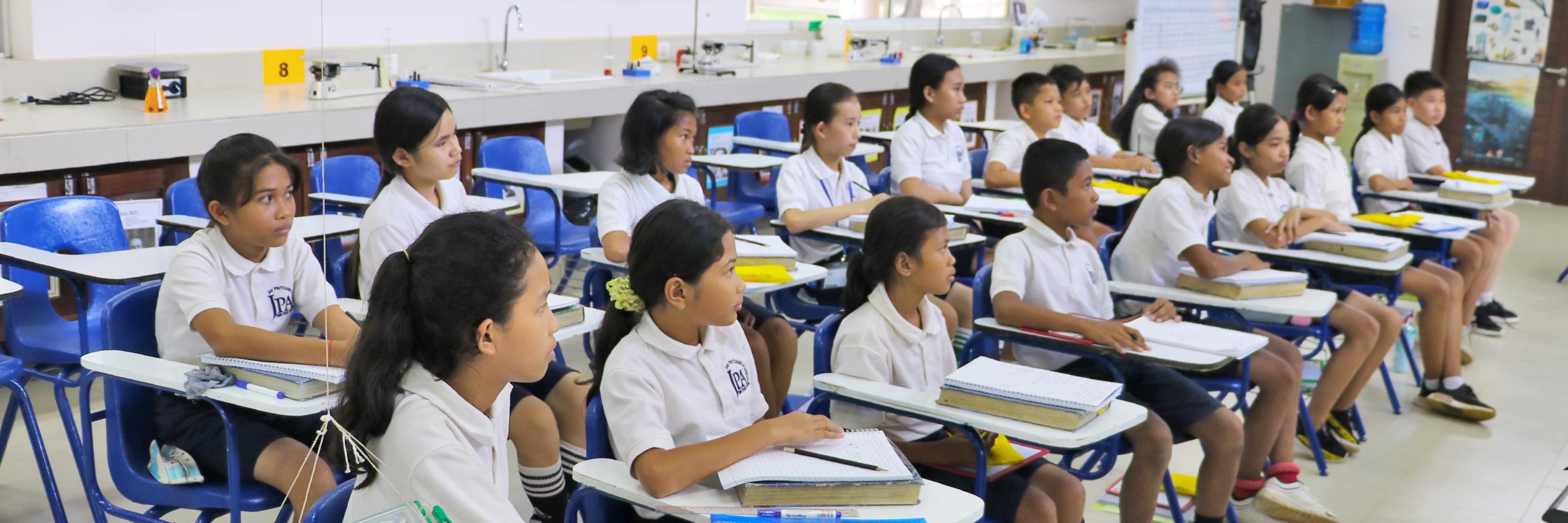 JPA middle school science classroom. Grade 6. Jay Pritzker Academy, Siem Reap, Cambodia. Jay-Pritzker-Academy-Siem-Reap-Cambodia.